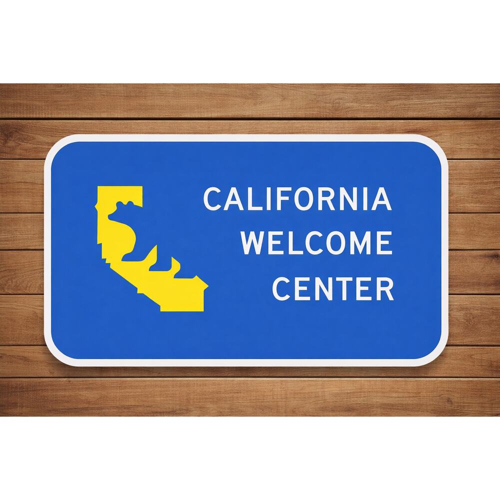 California Welcome Center Road Sign Highway Interstate Travel